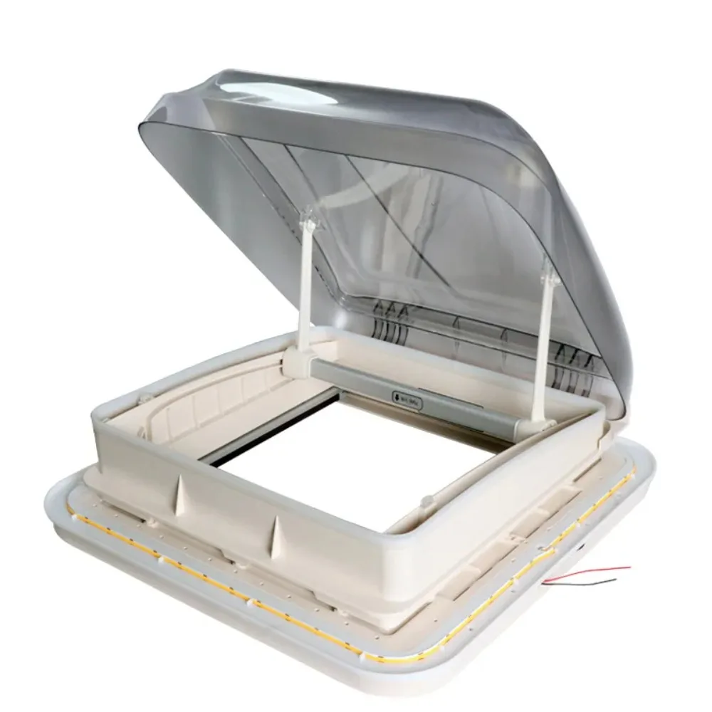 RV Commercial Vehicle Breathable Sunroof with Insect Mesh Acrylic with LED Light