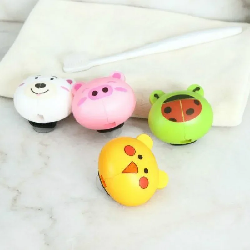 Cute Various Cartoon Animal Head Toothbrush Holders With Wall Suction Cups Creative Toothbrush Holders Punch Free Storage Rack