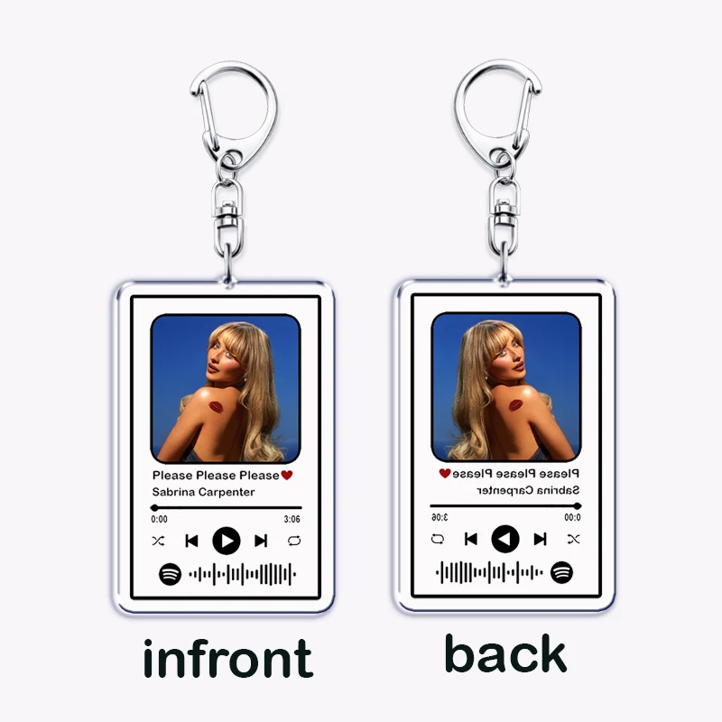 Popular Short n' Sweet Ablum Music Keychains for Women Bag Accessories Espresso Please Please Please Keying Jewelry Fans Gifts view 5
