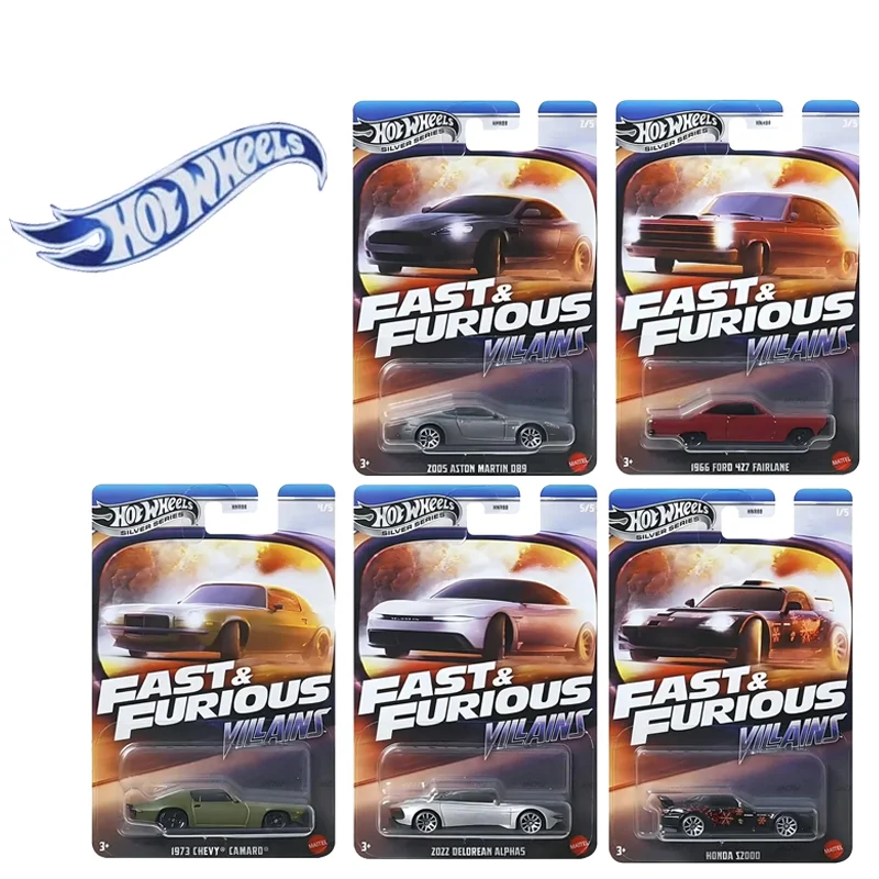 

Hot Wheels 1/64 Sliver Series Fast & Furious Villains (2025) Honda S2000, 2005 Aston Martin DB9, 1966 Ford 427 Fairlane