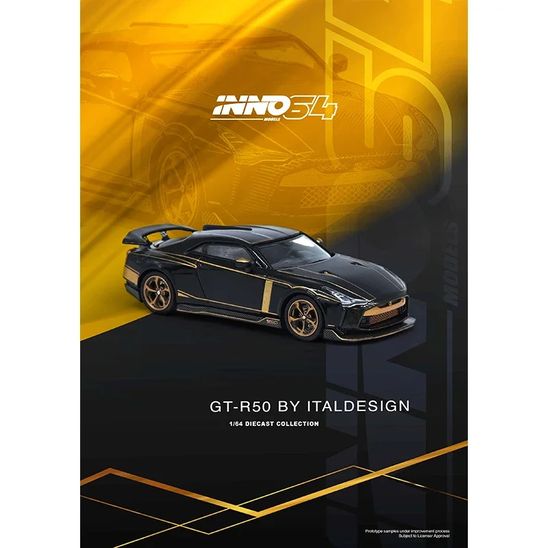 INNO 1:64 GTR R50 ITALDESIGN 블랙 다이캐스트 디오라마 자동차 모델 컬렉션 미니어처 장난감