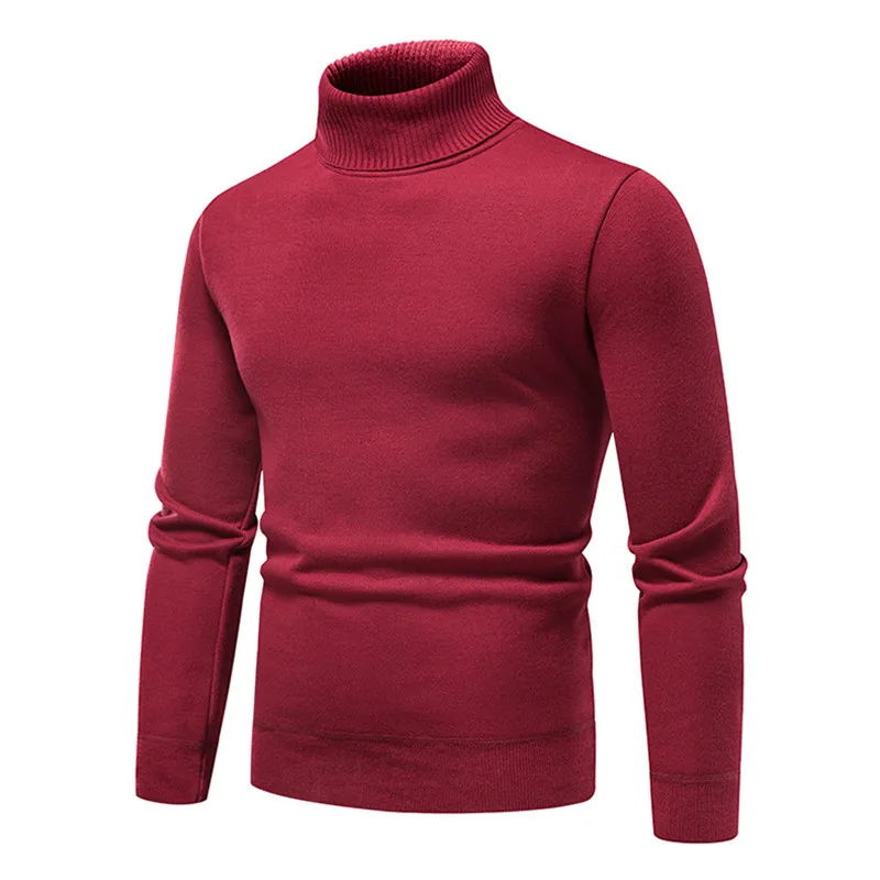 

2022 Winter New Men's Turtleneck Sweaters Brand Knitted Pullovers Men 9 Color Casual Male Sweater Spring High Quality Knitwear