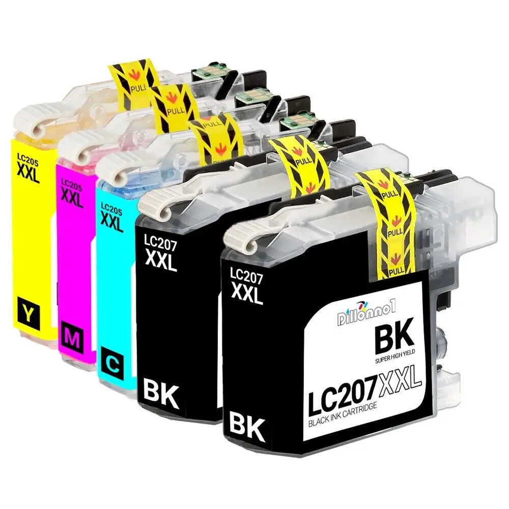 

(5) LC207BK LC205C LC205M LC205Y XL Compatible Brother Ink Cartridge Set