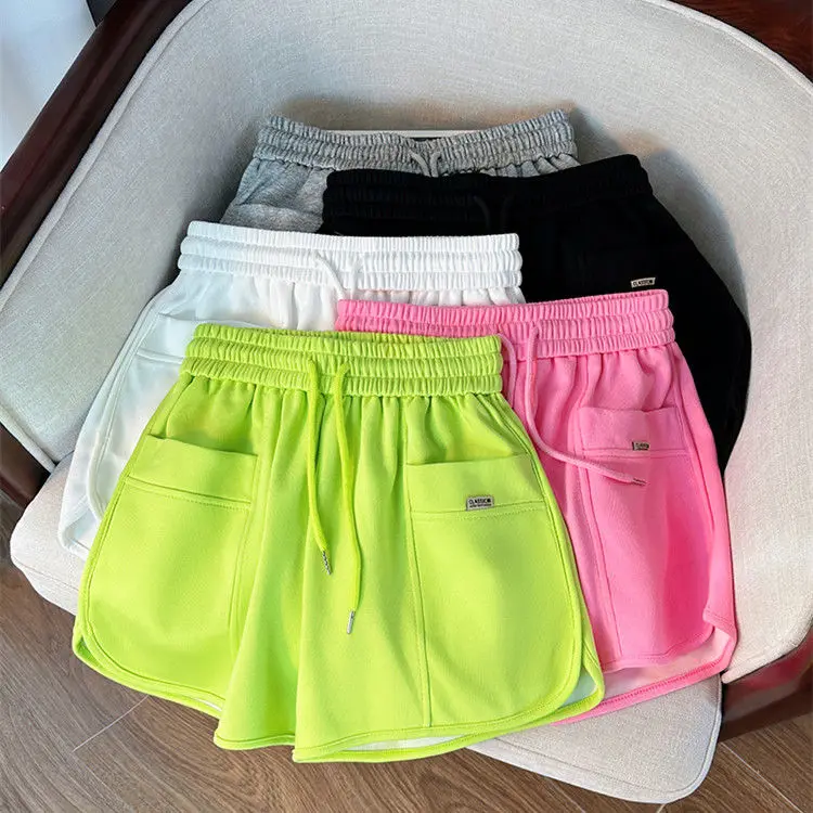 2024 New Summer Women's High Waist Loose Sports Casual Drawstring Shorts