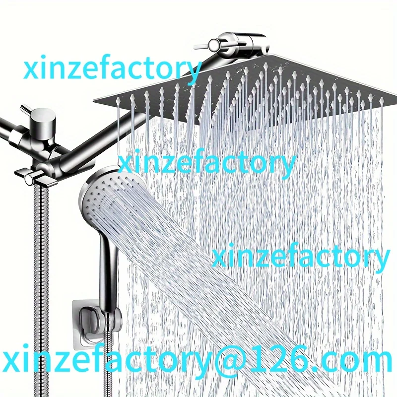 

Customizable Bathroom chrome plated concealed stainless steel pressurized shower shower set with extended lever arm, toilet top