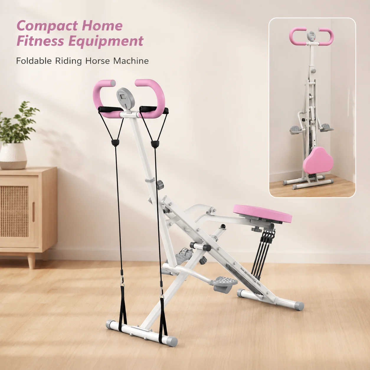 Lightweight Foldable Riding Horse Machine with Compact Storage, Home Fitness Equipment for Small Batch Retail and Online Sellers