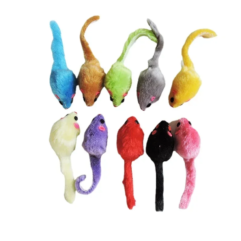 Juguetes peluche ratón coloridos, resistentes para gatos y perros - imagen 2