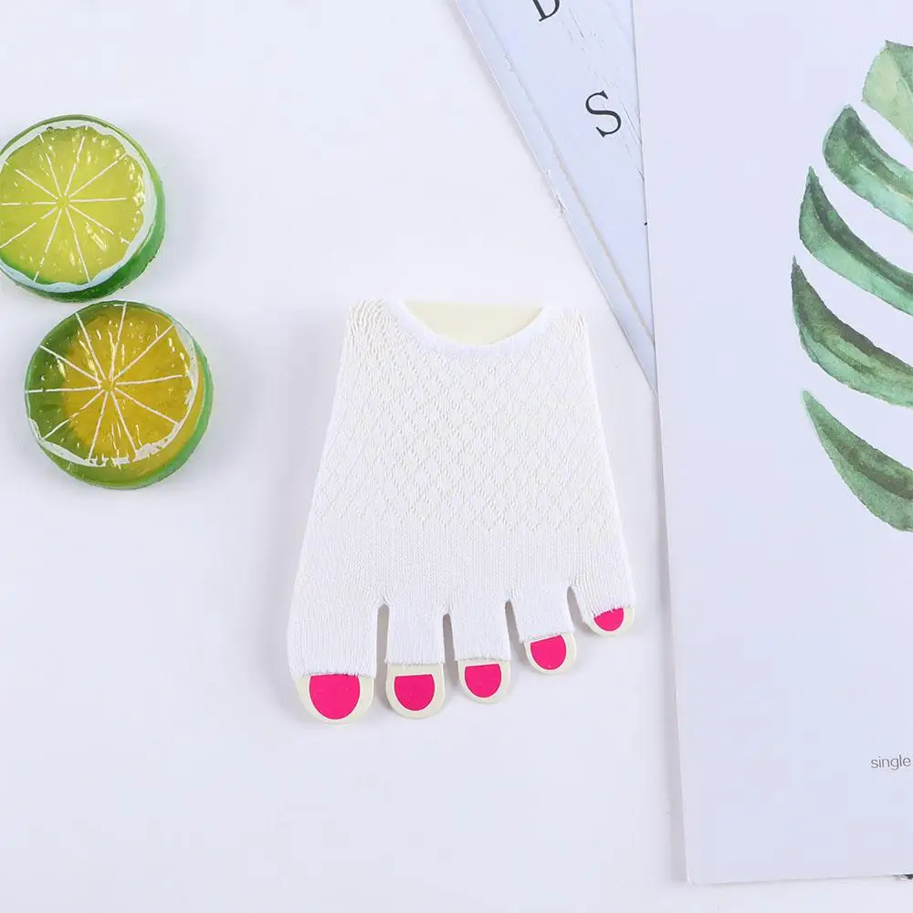 رقيقة تنفس الصيف النساء شبكة القطن المفتوحة تو الجوارب جورب النعال نصف النخيل الجوارب #6