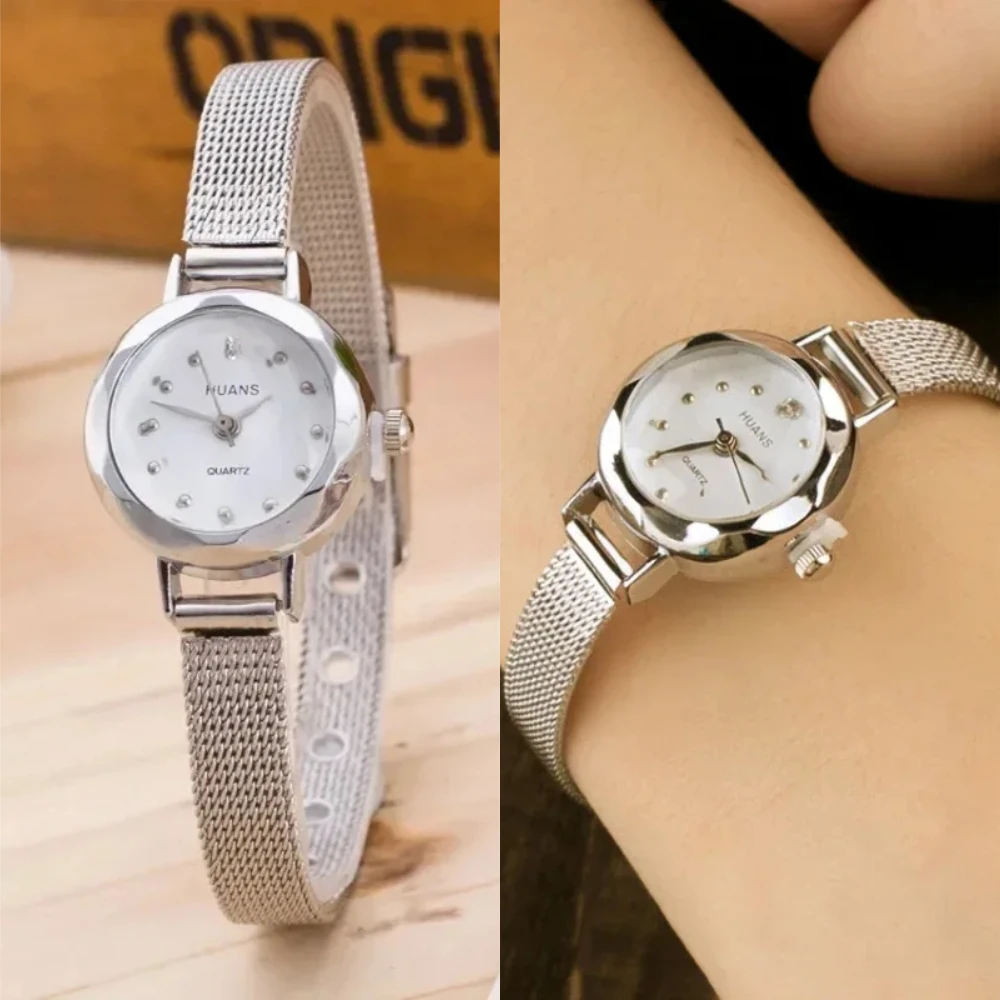 

Женские часы из нержавеющей стали, наручные часы с сетчатым ремешком, трендовые женские кварцевые часы, классические серебряные простые часы Reloj Mujer Часы