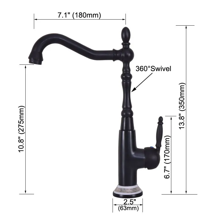 Kitchen Brass 1 Handle Faucet Swivel Spout Single-hole Platform Washroom Mixer Bathroom Tap Dnfba2