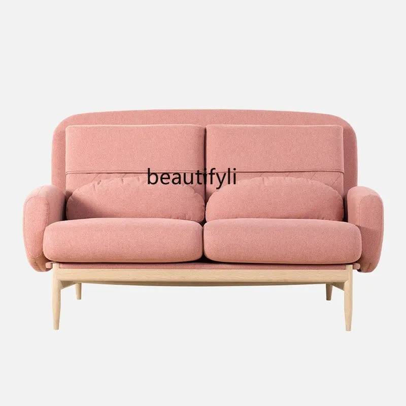 

High Collar Double Sofa Nordic Creative Fabric Sofa Small Apartment Living Room Furniture