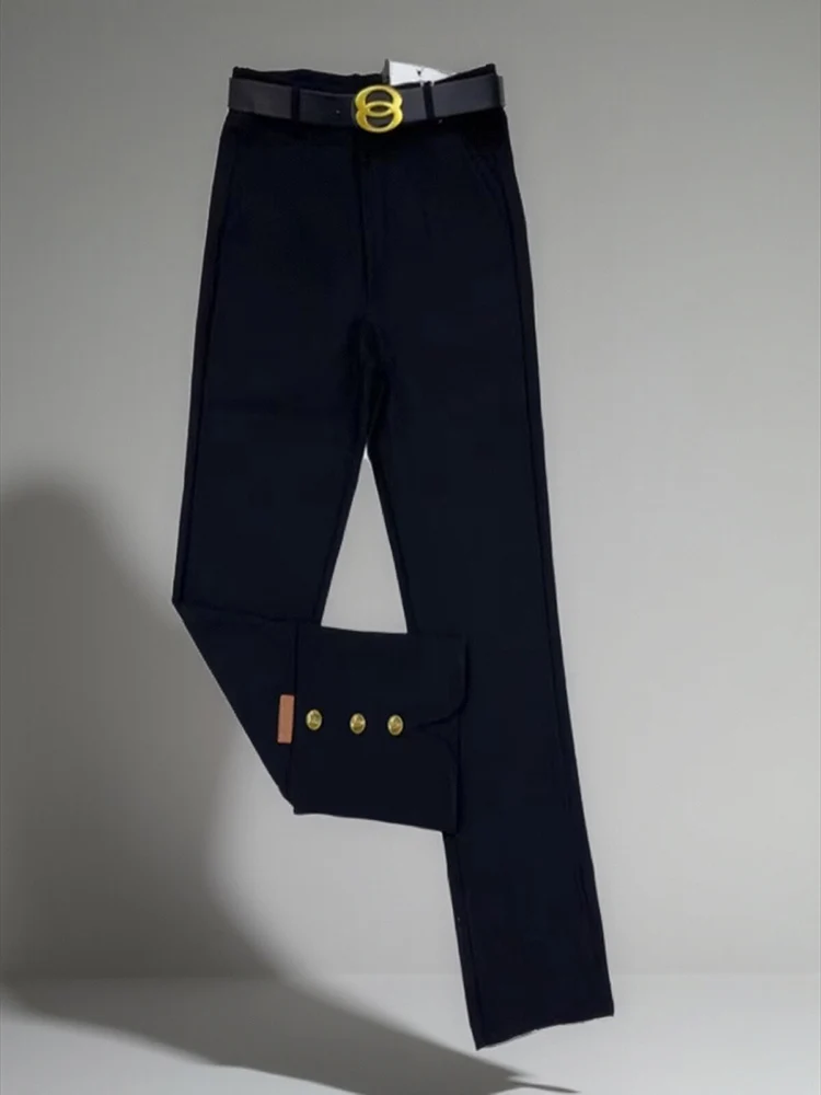 Pantalones de mujer traje negro pantalón 2025 primavera otoño ajustado ocio elegante hasta el tobillo Leggings sueltos Mujer Pantalones pitillo Mujer