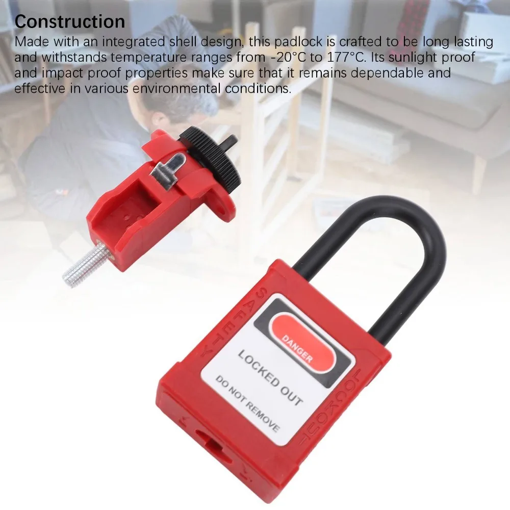Insulated Lockout Tagout Padlock Durable Anti Loss Circuit Breaker Lockout Device Electrical Lockout Tagout Kit Electrical