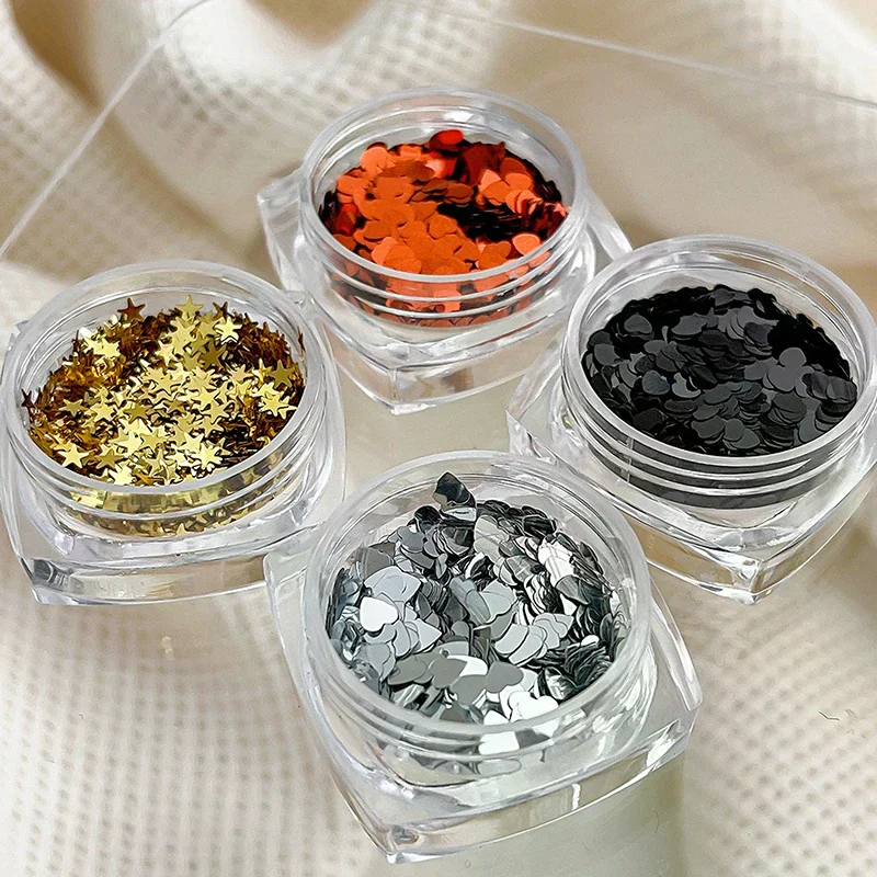 Holographische Laser Stern Liebe Pailletten Nagel Glitter Gold Silber Pailletten Mix Größe Paillette DIY Design Nail art Dekorationen Werkzeug