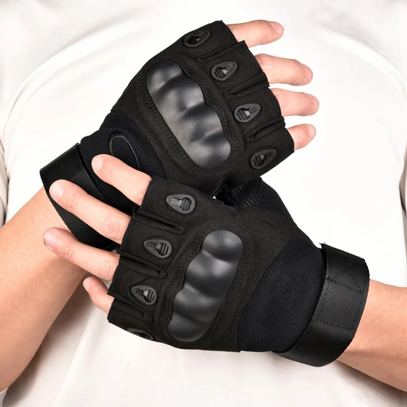 Taktische Halbfinger-Handschuhe für Herren zum Radfahren im Freien, Sport, rutschfest, verschleißfest, Klettern und Fitnesstraining – Detail 2