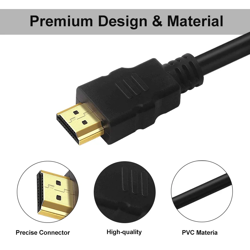 PssPzz HDMI Cable 4K 60Hz, HDMI Male to Male Cable, High Speed 18 Gbps HDMI 2.0 Cable for UHD Samsung TV, Monitor, PS4/3, Xbox O
