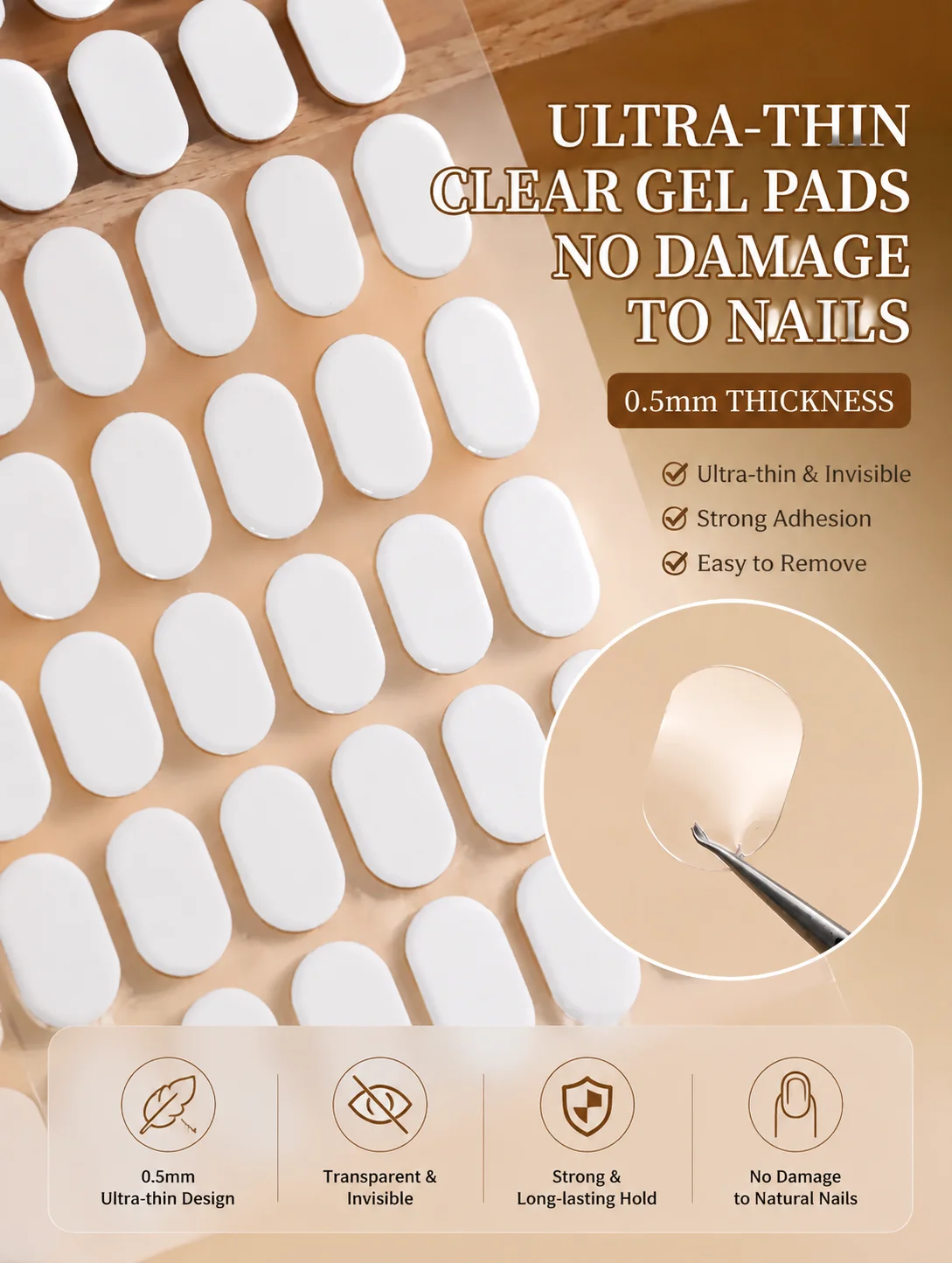 Double Sided Tape Nail Finger Stand Transparent Jelly Adhesive Strong Sticky Mannequin Holder Clear Removable Art Tool