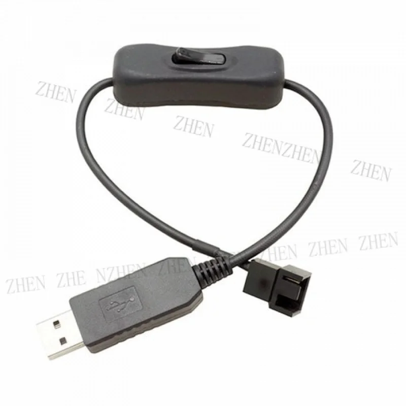 Y Y USB To 3-Pin / 4-Pin Fan Power Adapter Cable with Switch Connector Cord