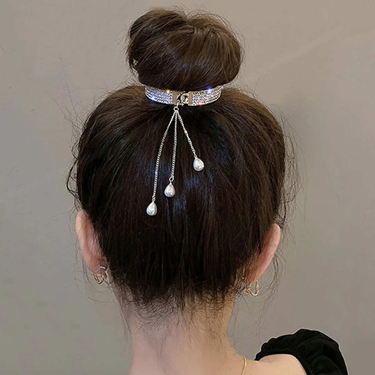 

1 Pcs Fashion Exquisite Full Diamond Pearl Tassel Hair Clips For Women Girls Party Hair Accessories