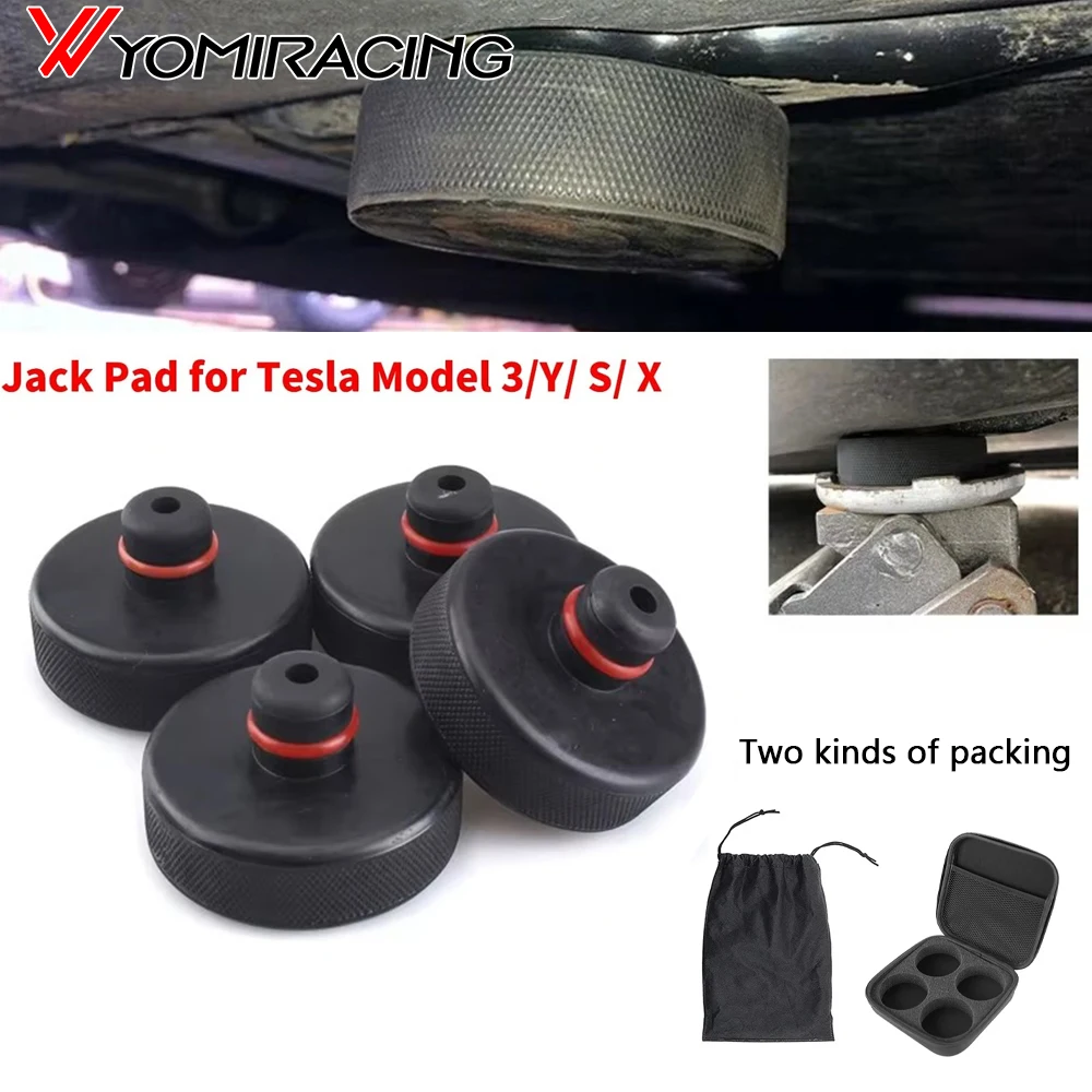 For Tesla Silicone Jack Lift Pad Point Adapter For Model 3 Model Y Model S Model X With Storage Bag-4 Pack Vehicle Repair Tools