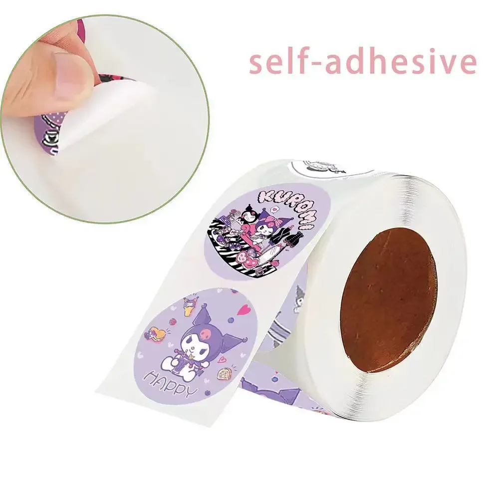 500pcs Cartoon Cute Cinnamoroll Kuromi Pompompurin Pochacco Hello Kitty Melody Kids Reward Sticker