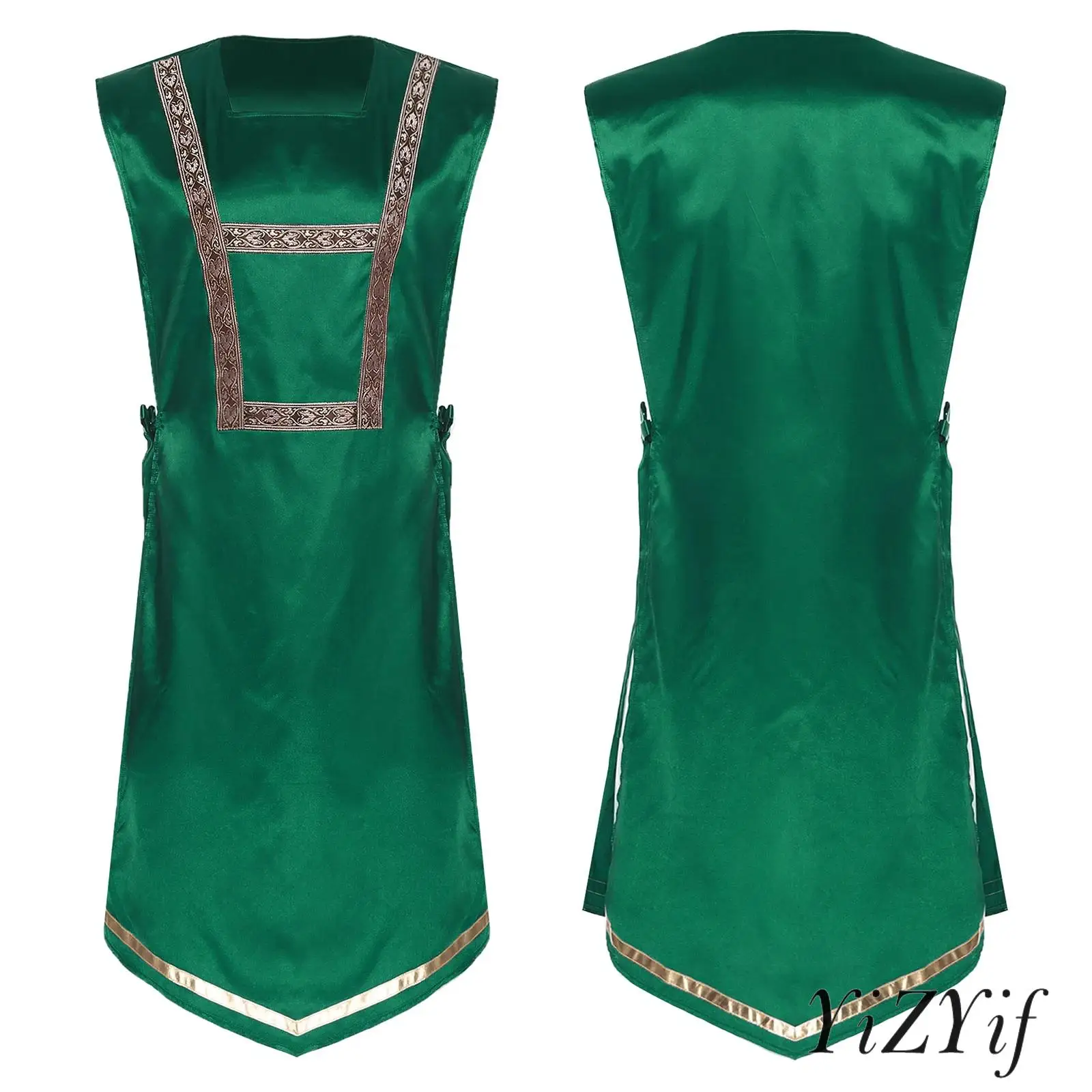 

Professional Liturgical Modern Dance Top for Men Sleeveless Design Decorative Trim Lyric Praise Dance Vest for Worship Services