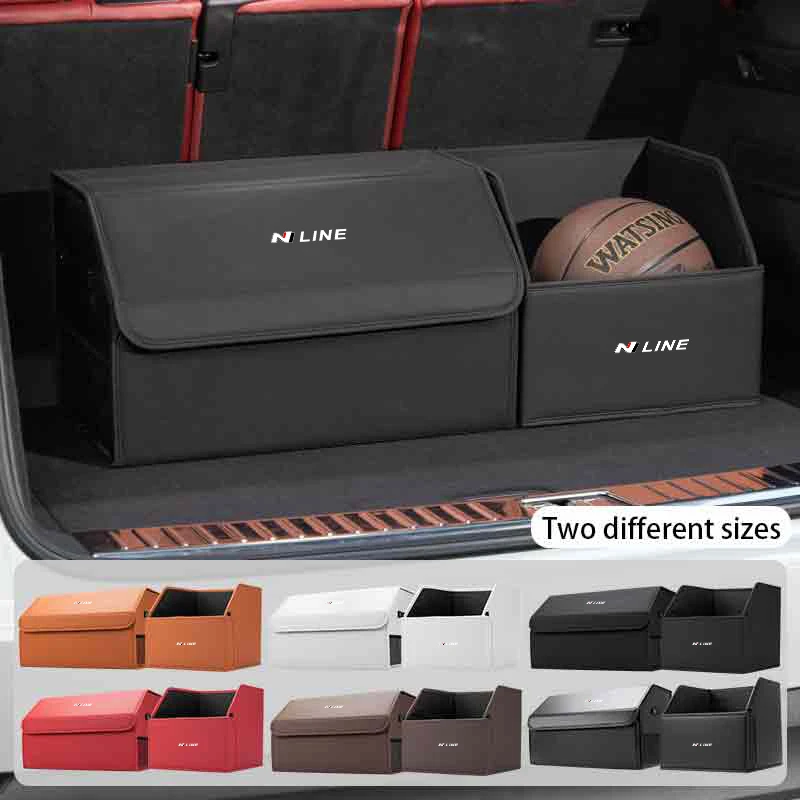 

Car Trunk Storage Box Organizer Foldable Stowing Tidying Container Bag For Hyundai N Line Performance Santa Fe MX5 I20 IX35 I30