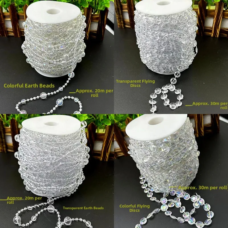 

Acrylic Crystal Bead Curtain Hanging Curtain Decorative Wedding Stage Suspension Decoration 0mmAB Color Disk Bead Chain 30m