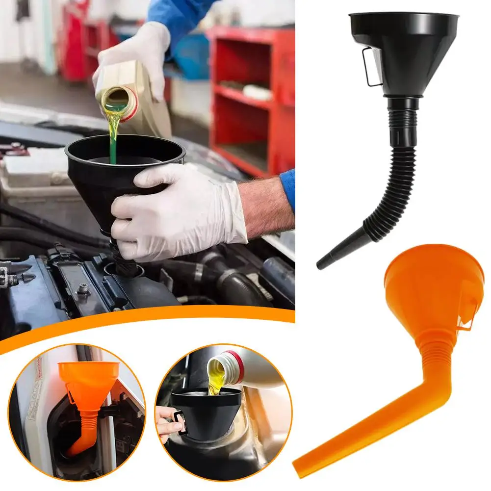 Entonnoir de ravitaillement en carburant de voiture, poignées de protection contre les éclaboussures, tuyau amovible, outils d'huile de moto, remplissage universel Jane F7V8