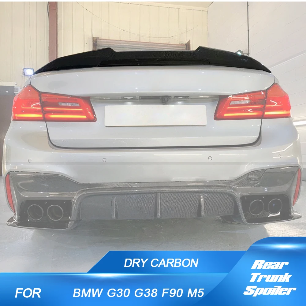 

Prepreg Dry Carbon Car Rear Racing Spoiler For BMW 5 Series BMW G30 G38 530i 540i F90 M5 2017-2023 Rear Trunk Boot Lip Wing