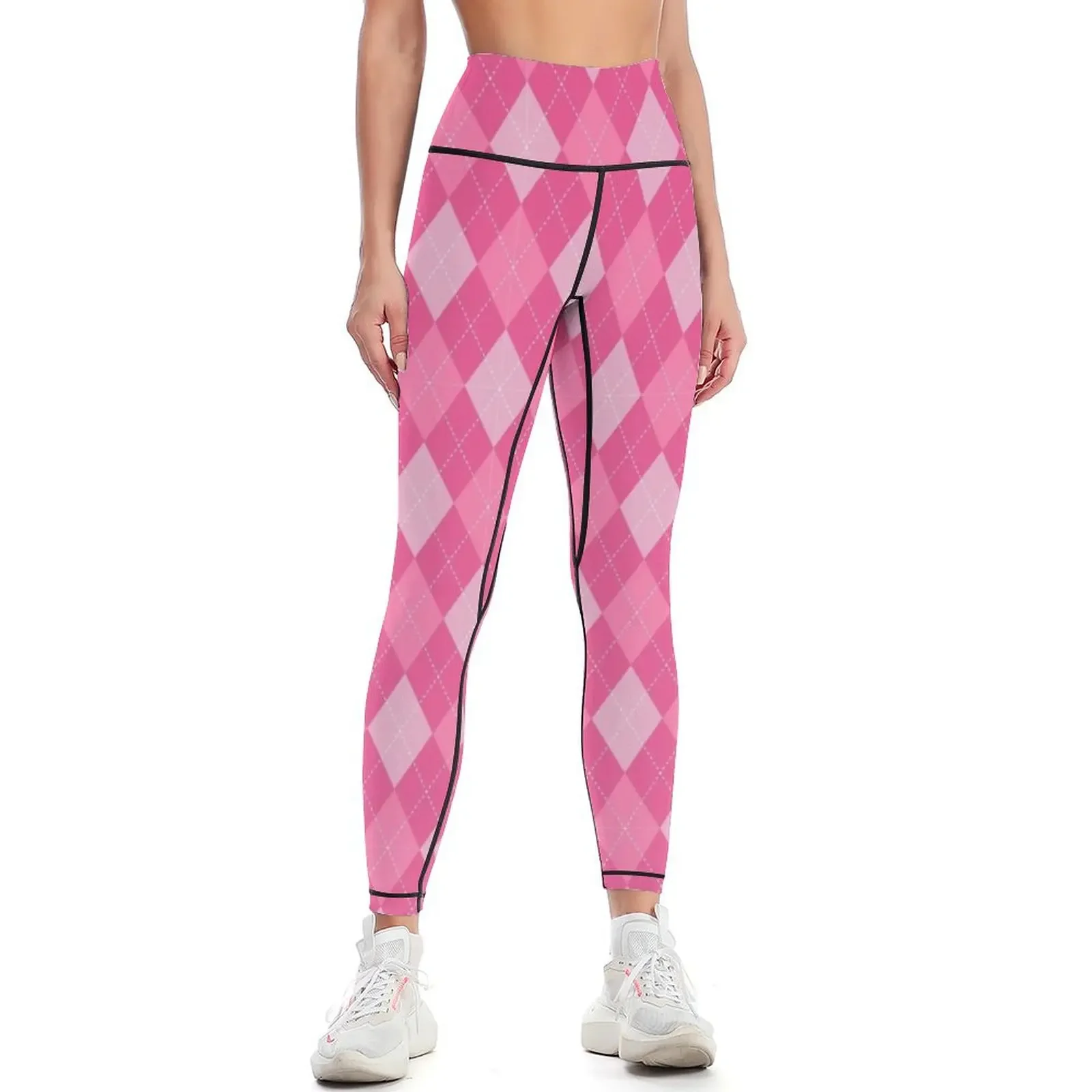 

argyle pattern Leggings sport set sportswear for gym for physical push up fitness Womens Leggings