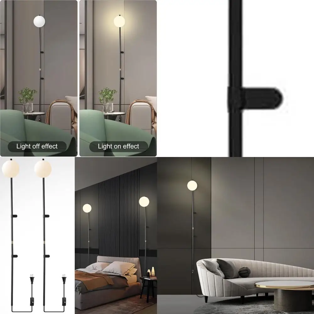 

Пара подключаемых настенных бра с глобусными абажурами для внутреннего использования, идеально подходят для спален, гостиных, мероприятий и коридоров.