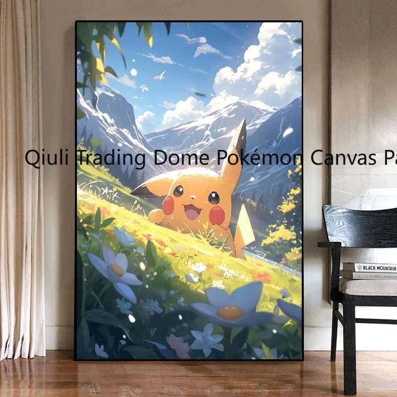 Pokemon Pikachu Leinwand drucke modulare Malerei Dekoration Gemälde moderne Wohnzimmer Cartoon Charakter Bild Wand Wohnkultur