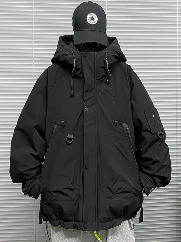 

Мужская зимняя куртка большого размера с капюшоном, утепленная, ветрозащитная, с множеством карманов, бренд Tagkita, молодежная, модная, стильная