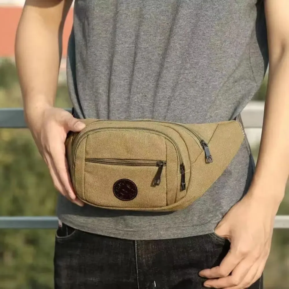 

Модные парусиновые мужские сумки через плечо, кошелек, многофункциональная нагрудная сумка на плечо, большая вместительная поясная сумка, товары для путешествий на открытом воздухе