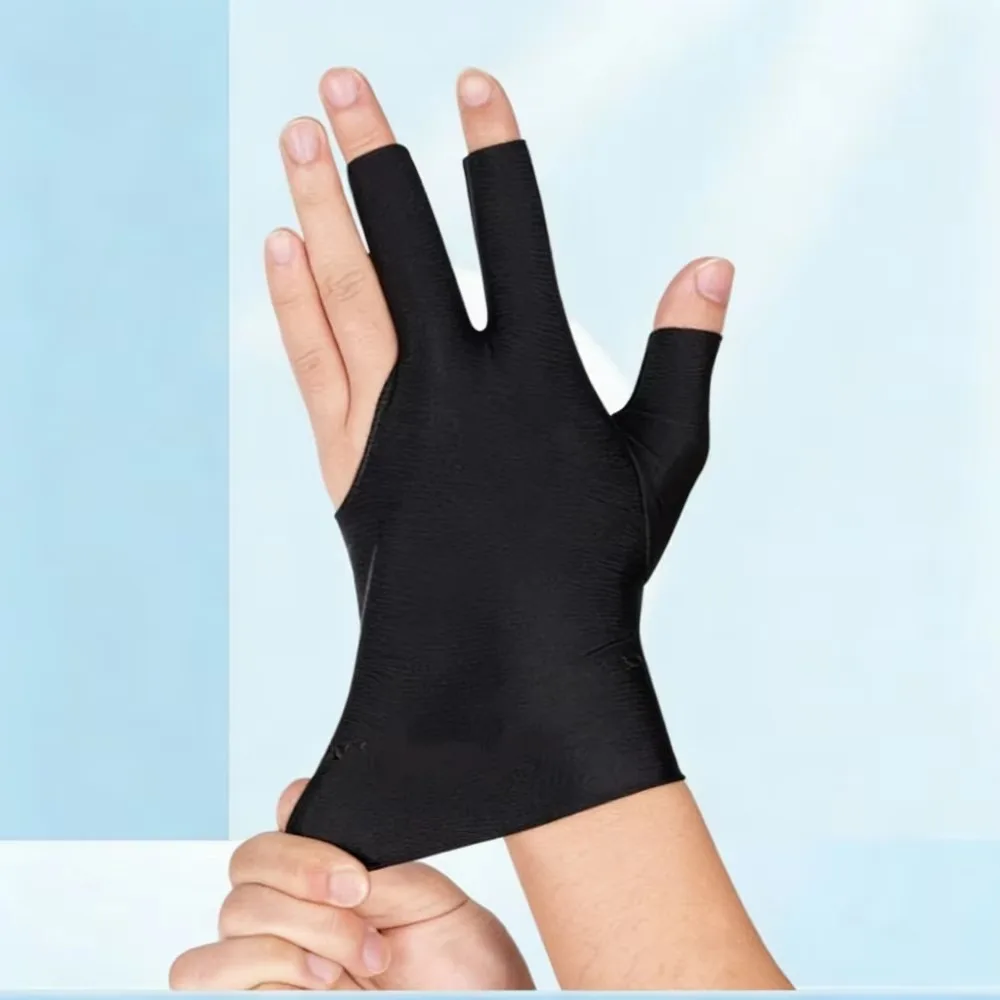 Lightweight Open Finger Billiard Glove Smooth Soft Snooker Pool Amateur Training