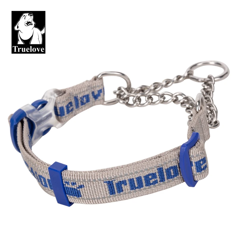 Truelove Hunde halsband p-Kette Outdoor Nylon hochwertige Edelstahl kette verstellbar reflektierend für große Hunde training tlc5372