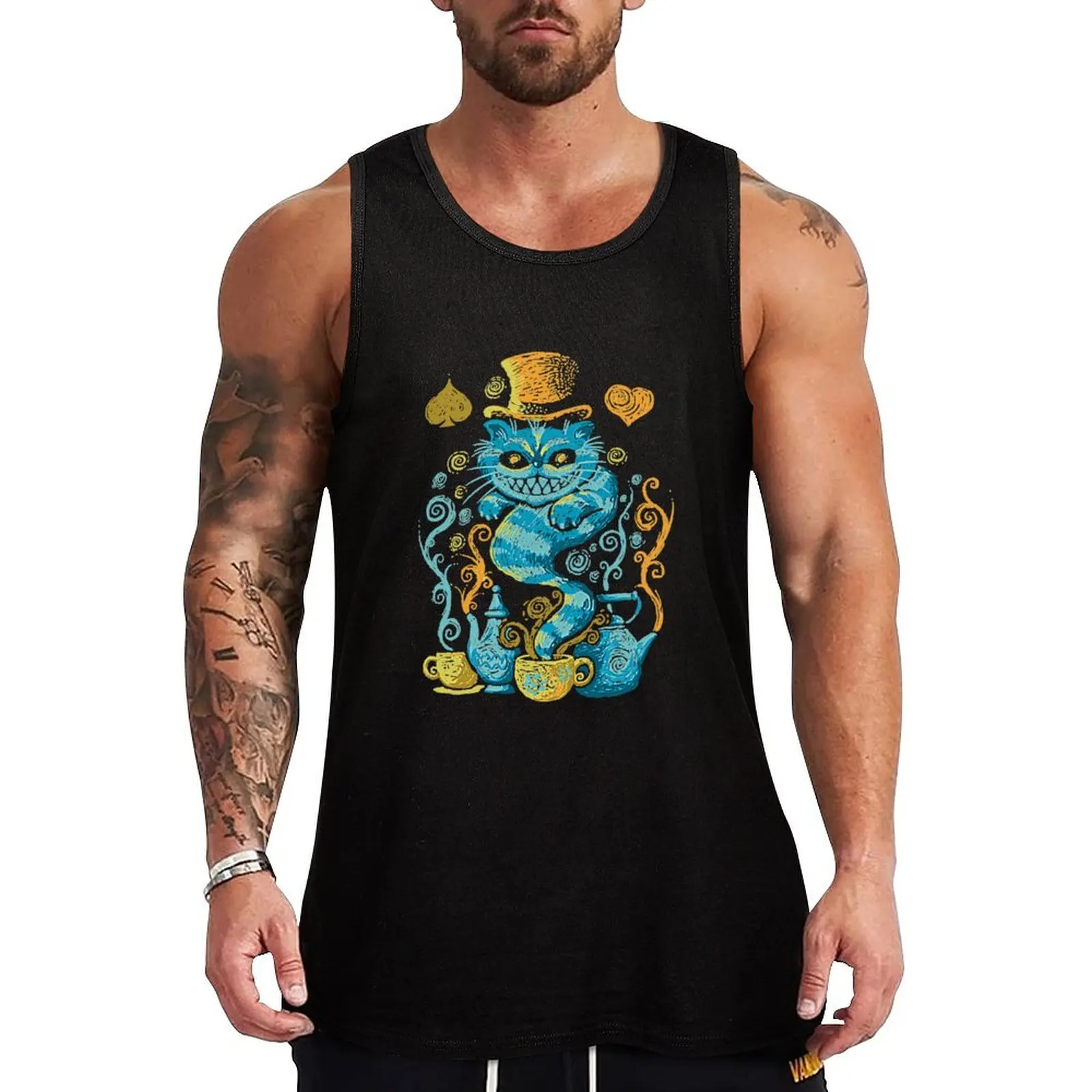 Camiseta sin mangas WonderCat Impressions, camiseta sin mangas que absorbe la humedad, camiseta anti sudor para entrenamiento