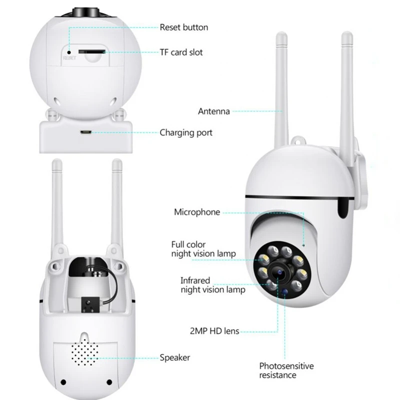 Kamera IP 3Mp Wi-Fi Zewnętrzne bezpieczeństwo Przewodowe Śledzenie człowieka Dwukierunkowa kamera audio Kolorowa kamera monitorująca AI Cam Wtyczka EU