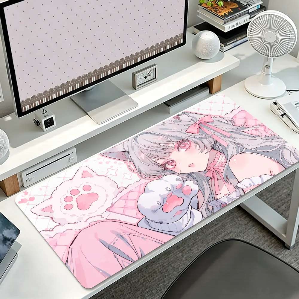 Cat Ear Girl Mouse Pad Non-slip Thickened MousePad Student Gaming Cushion Large Writing Lockedge Office
