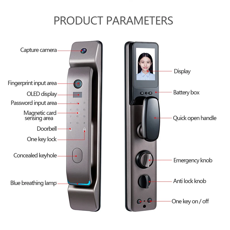 Automatic Fingerprint Lock Anti-theft Door Password Intelligent Lock 3D Face Recognition Lock