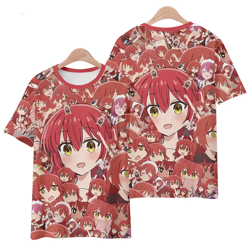 Anime Manga Bocchi The Rock 3D Print T-Shirts Men Women FashionShort Sleeve T Shirt Harajuku Men's T-shirt  Women's T-shirt Y2k