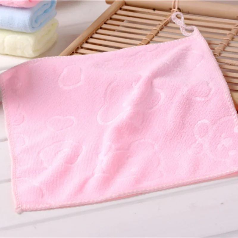 Simple Baby Towel Fashion Superfine Fiber Kid Bath Towels Washcloth Square Towel Children Kitchen Bathroom Wipe Wash Cloth Towel