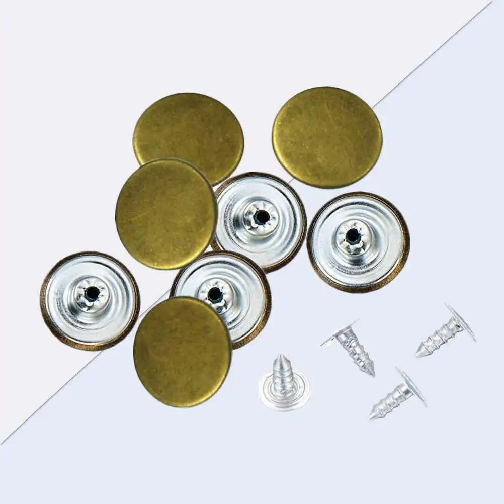 40Sets Jeans Snap Buttons Metal Fasteners Easy Install No Sewing Repair Denim Bags Rucksack Accessories Bronze Button