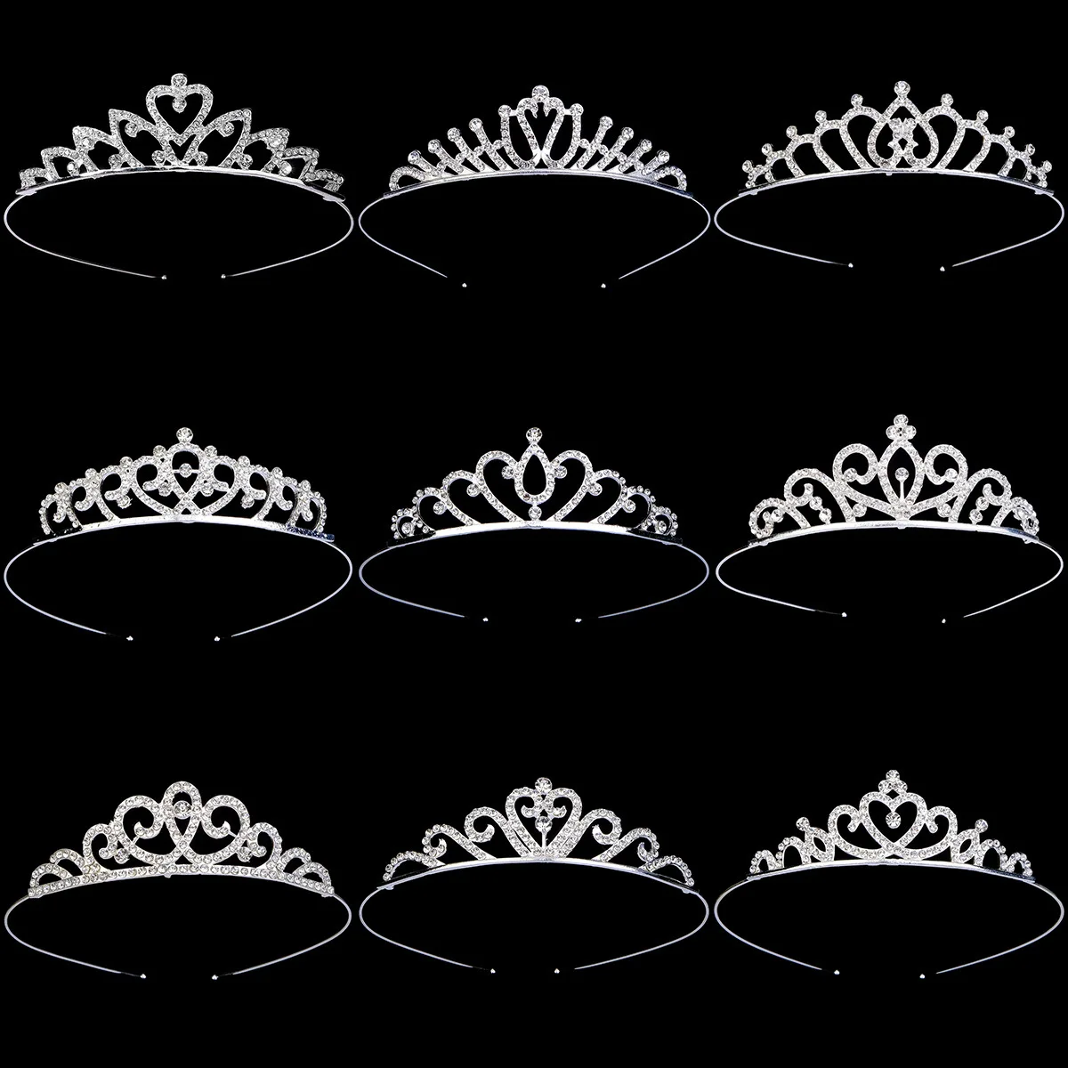 Children Crown Hair Comb Korean Girl Headwear Crystal Hair Band Princess Party Tiara Mother and Daughter Parent-Child Crown