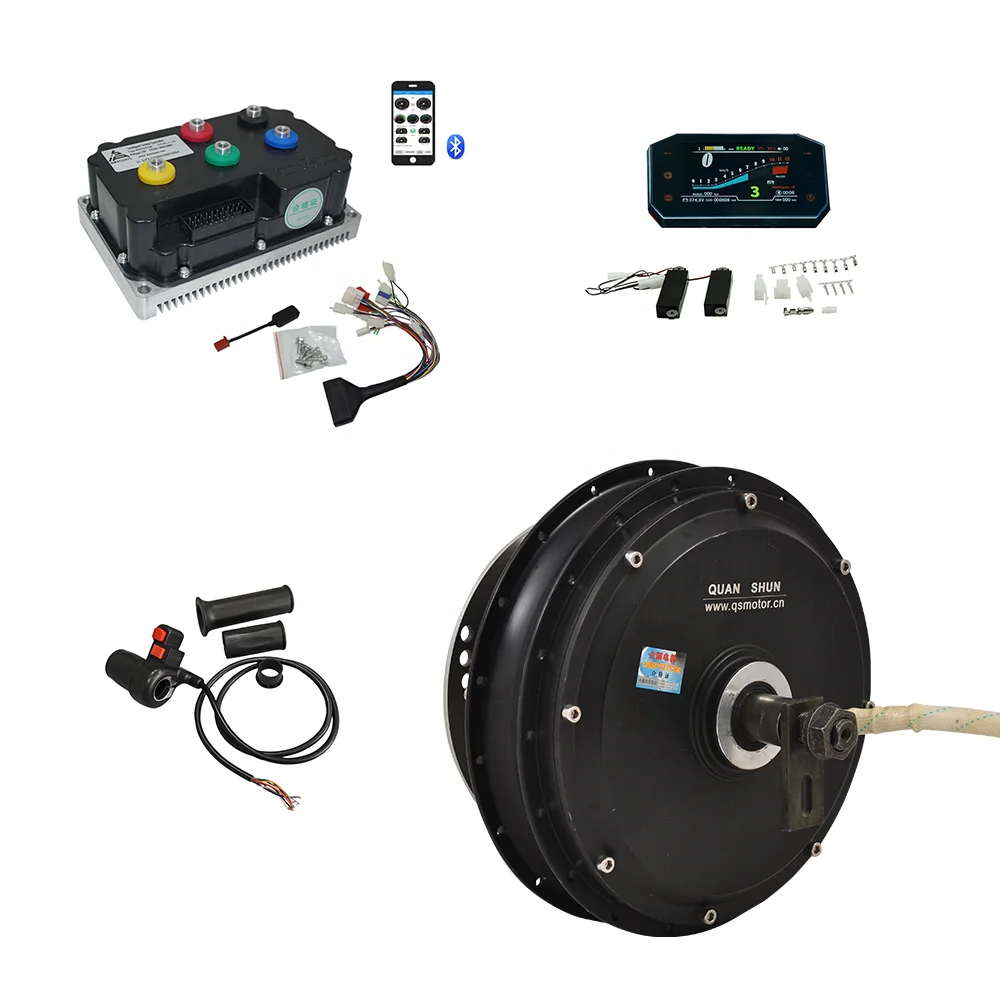 QS205 3000W 50H V3 BLDC Electric Motorcycle Motor with ND72530 Controller and SCJ5066 Speedometer New Condition