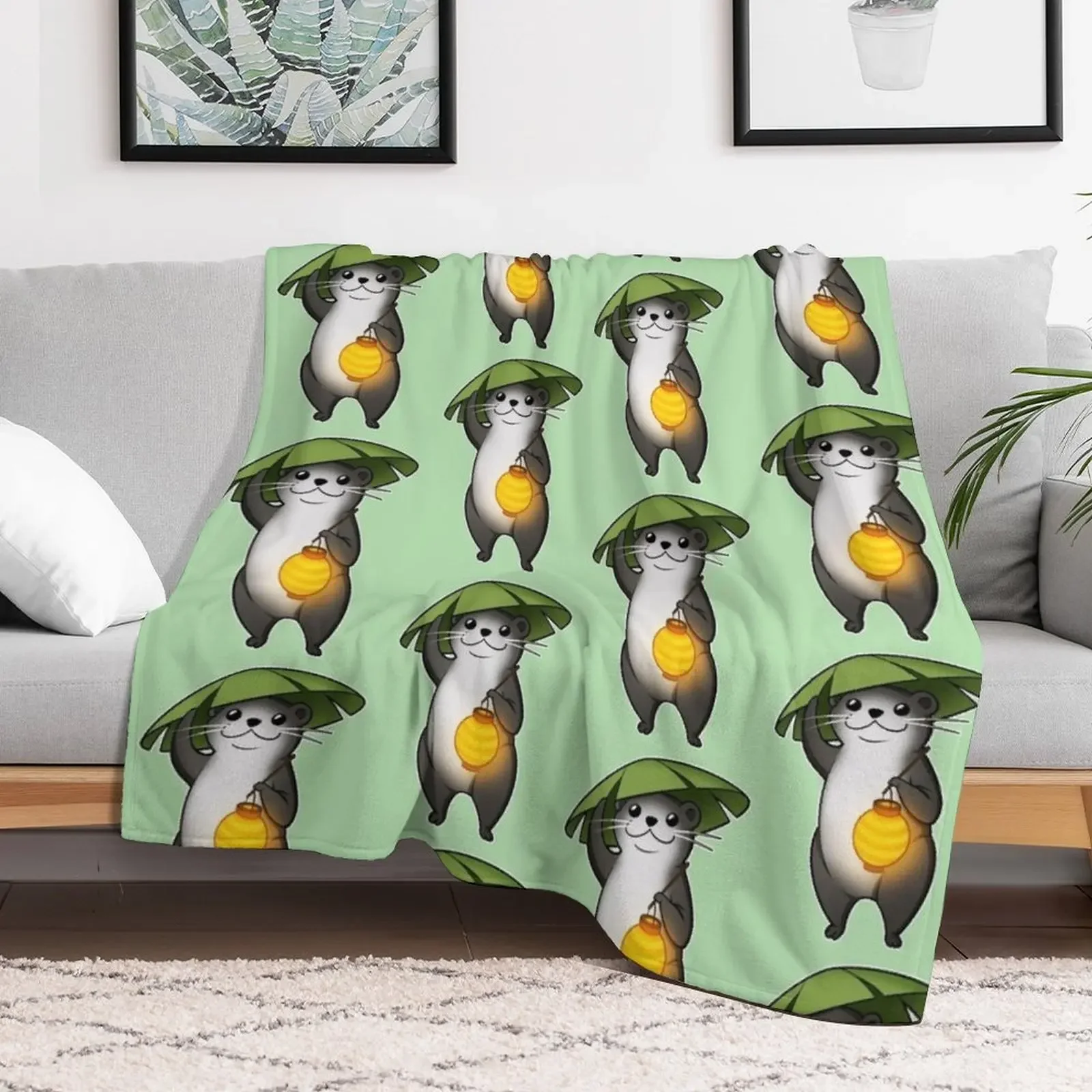 FFXIV Odder Otter Throw Blanket Cozy Throw Blanket for Bed Sofa Chair