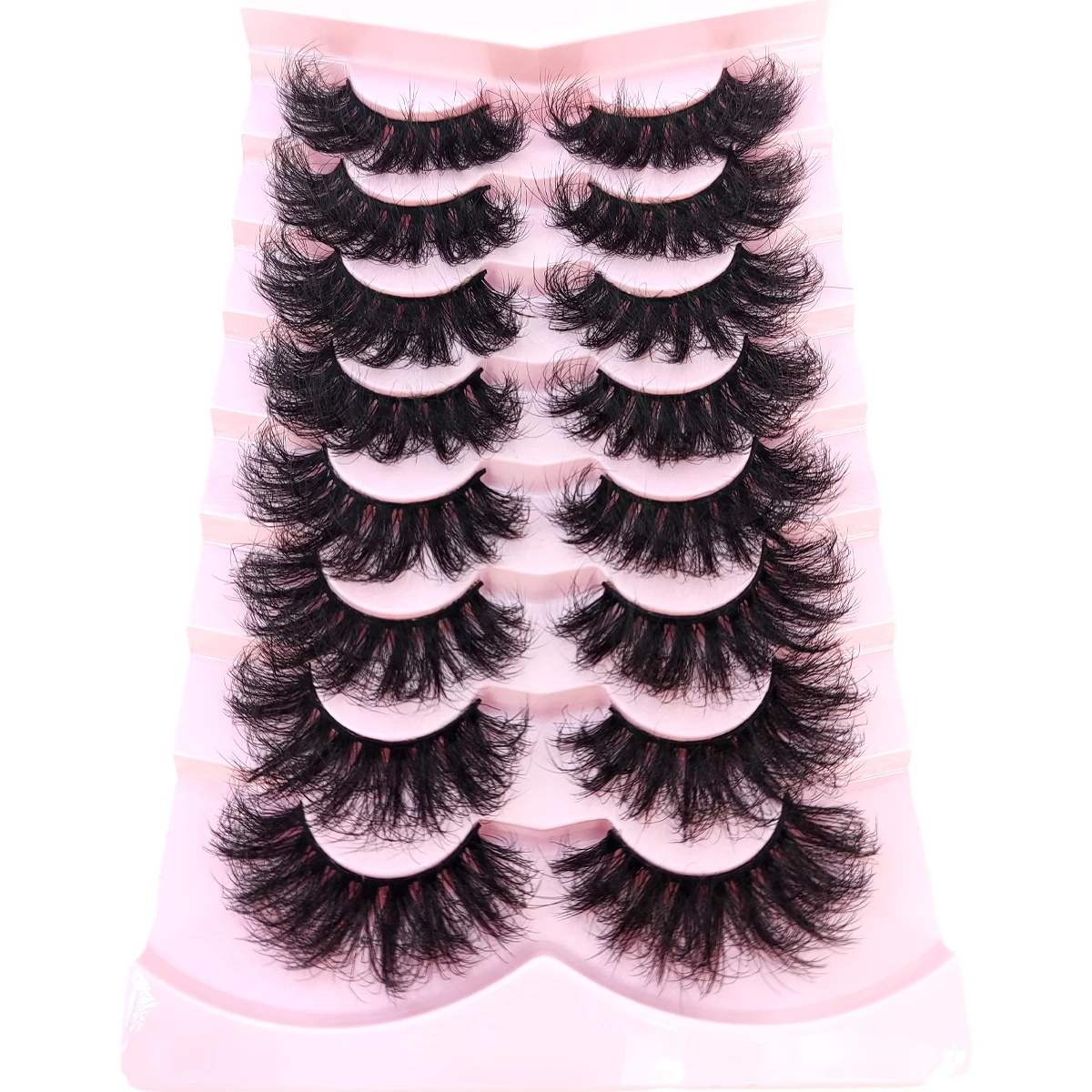 HBZGTLAD 5/8 Paar natürliche russische gestreifte Nerzwimpern 3D-falsche Wimpern Volumen gewellte falsche Wimpern Wimpernverlängerung Make-up – Detail 11