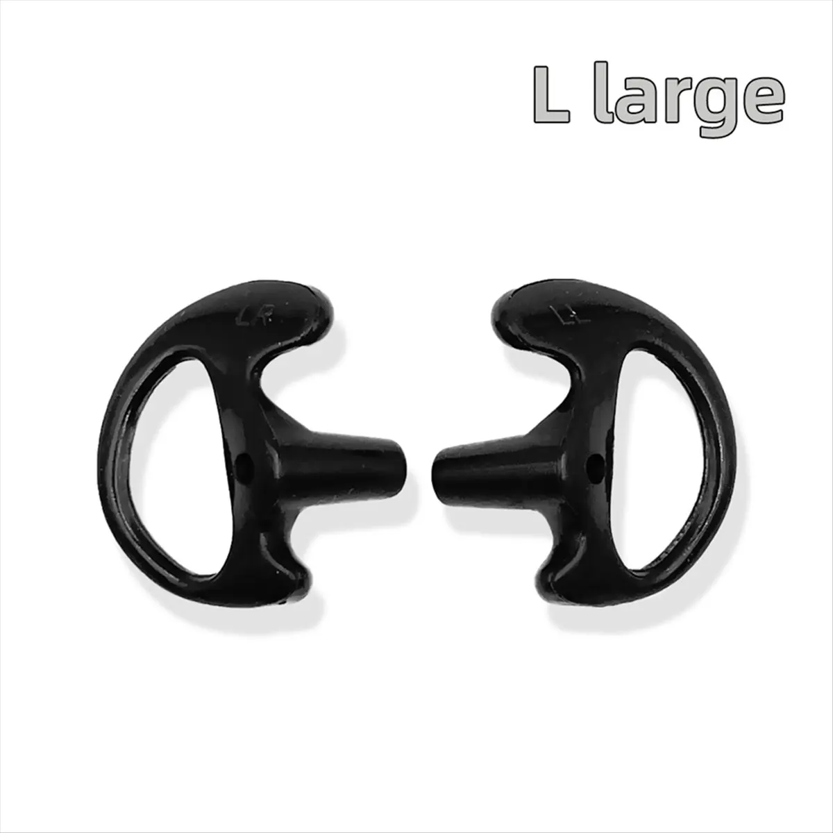 AU32-Replaceable Silicone Earbuds Triangle Earpods with Air Tube Headset Black Size L Walkie Talkie Accessories