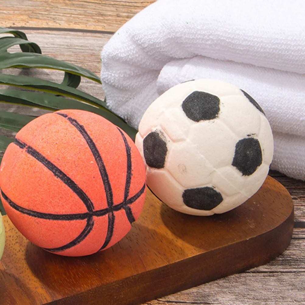 

2pcs Football Shape Bath Salt Bombs Cute Natural Colored Shower Salt Balls for Kids Travel Relax Bath Ball Set Smoothing